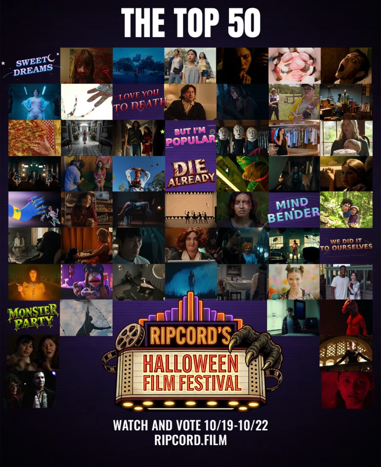 The Top 50 are set! Film lovers, get ready to do your part! 🎃