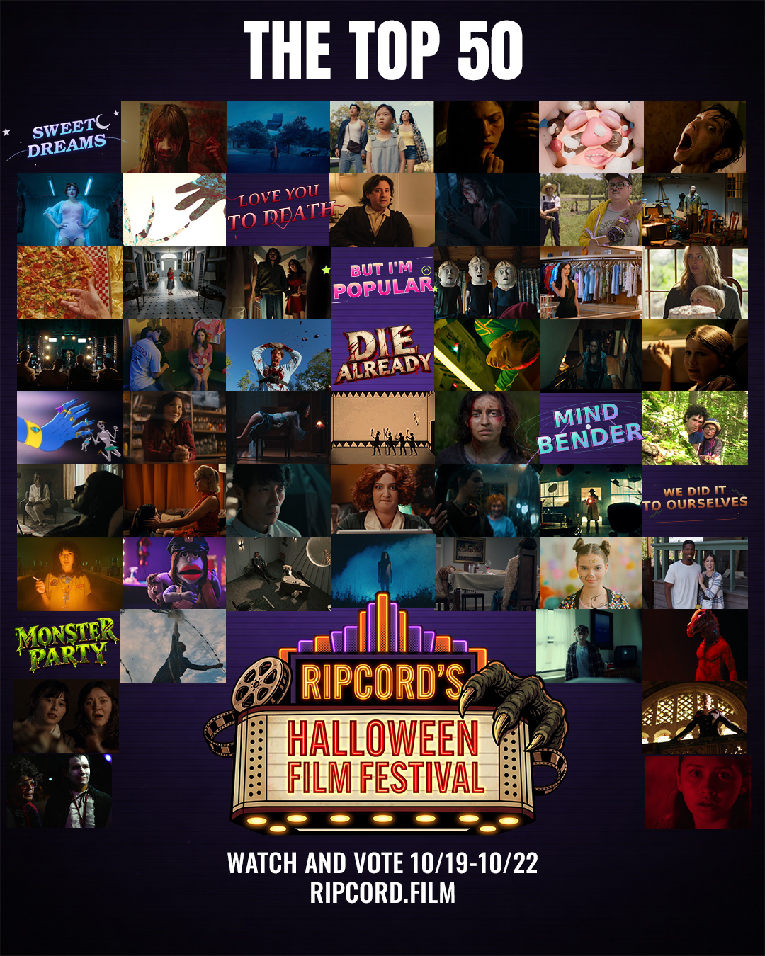 The Top 50 are set! Film lovers, get ready to do your part! 🎃